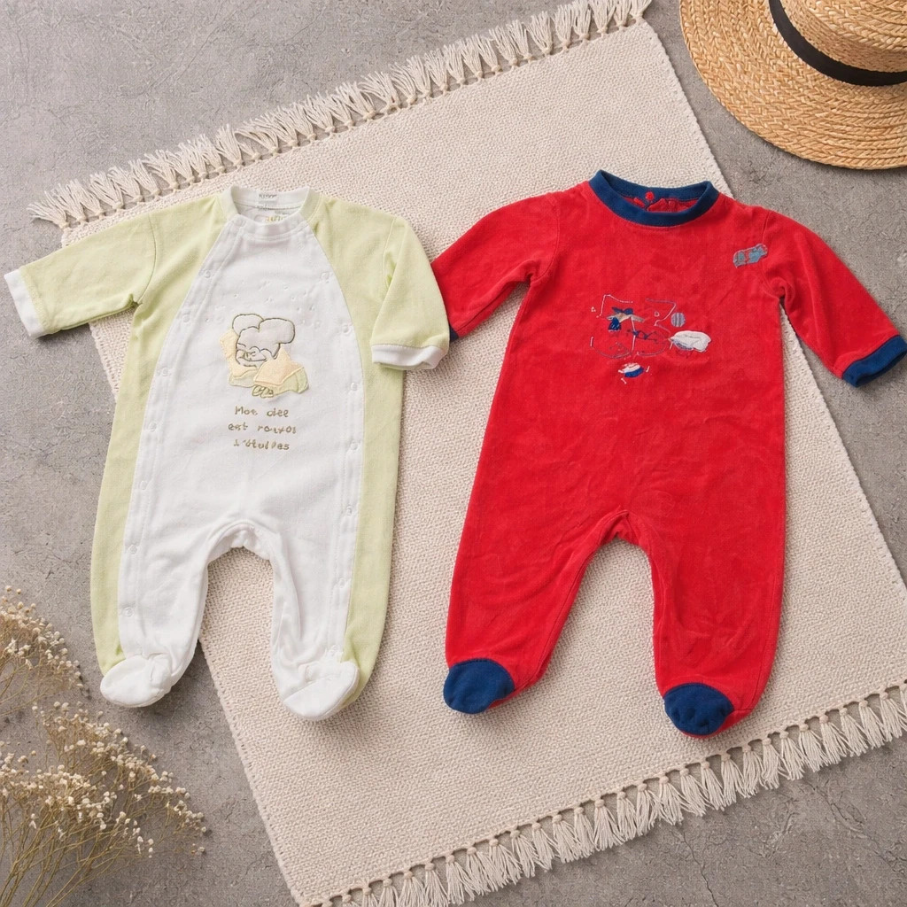 Lot de 2 Pyjamas Bébé Velours n0021