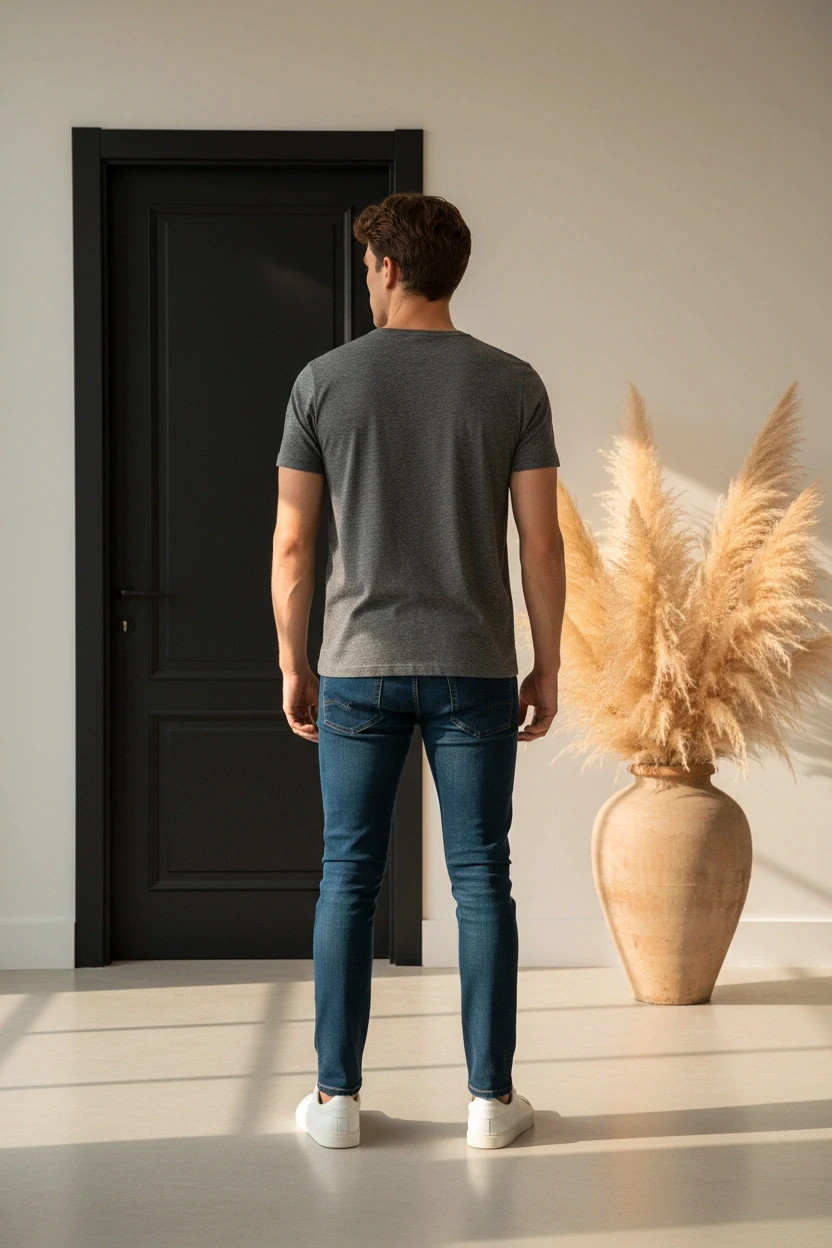 tshirt gris anthracite chine 0015 – pas de marque – taille L 3
