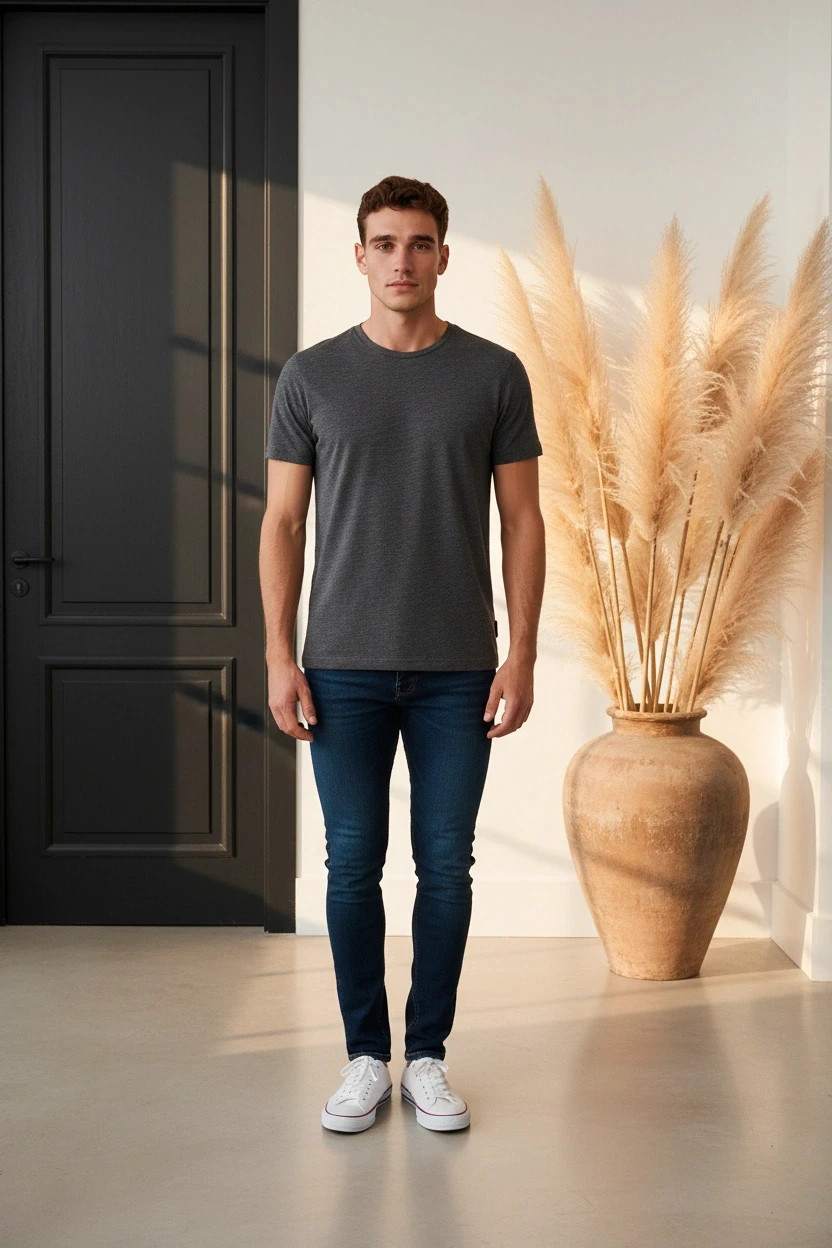 tshirt gris anthracite chine 0015 – pas de marque – taille L 2
