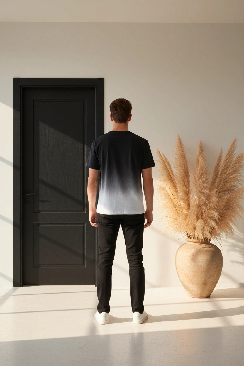 tshirt Dégradé Ombré Noir et Blanc 0013 – SMOG – taille L 3