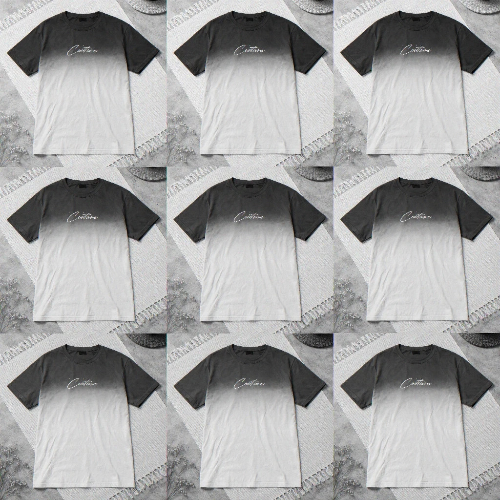 tshirt Dégradé Ombré Noir et Blanc 0013