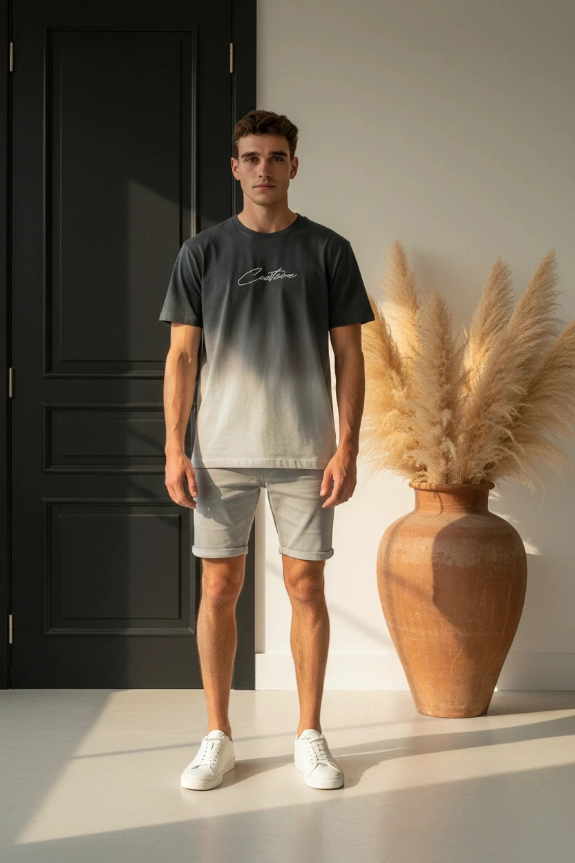 tshirt Dégradé Ombré Noir et Blanc 0013 – SMOG – taille L 2