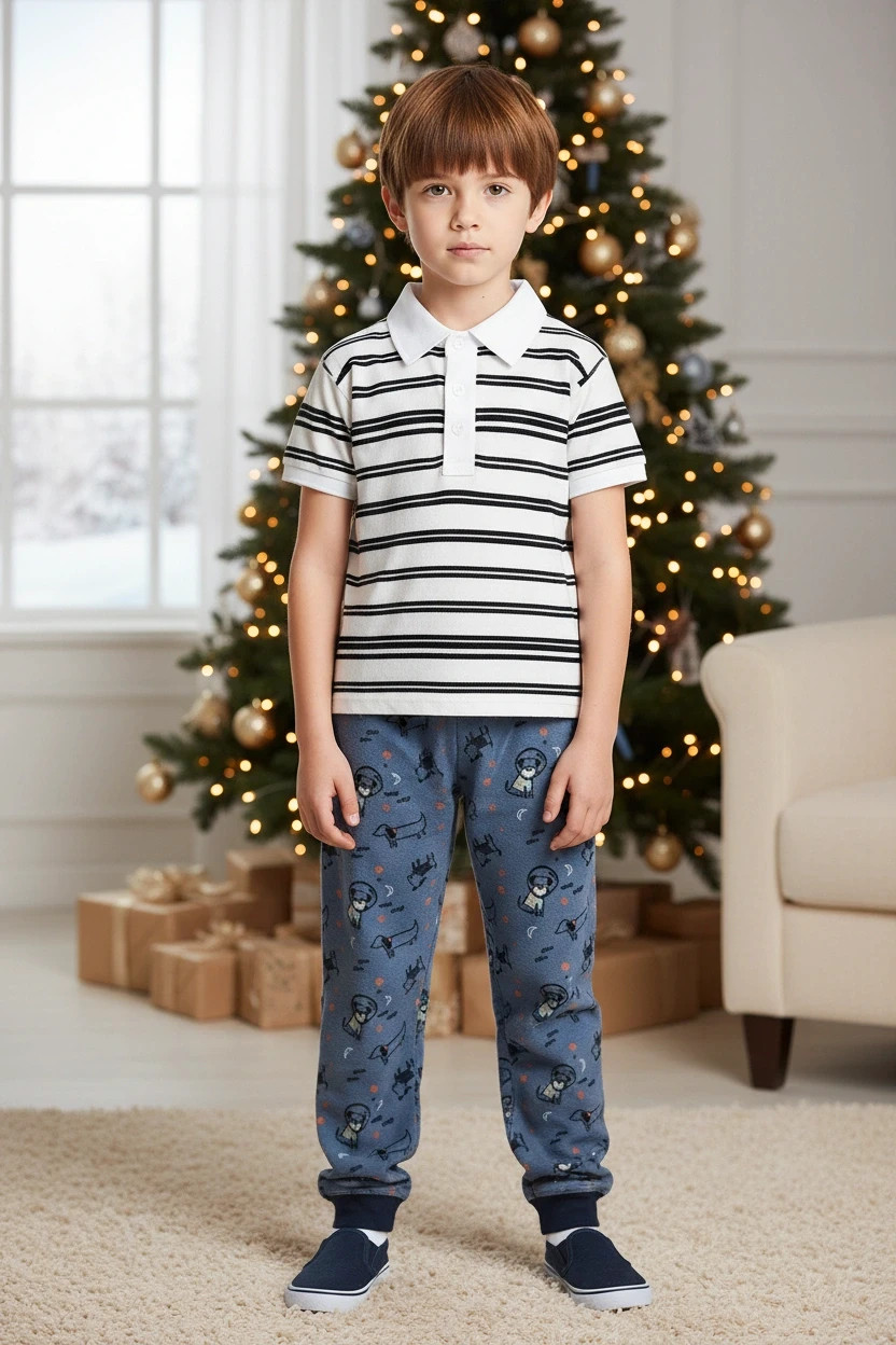 Bas pyjama motifs chien n001 – pas de marque – taille 3 ans / 98 cm 3