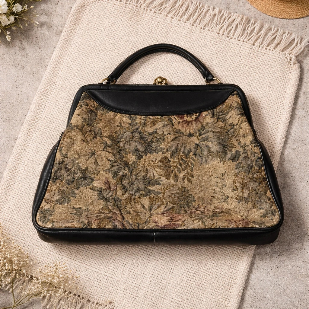Sac à Main Vintage Style Tapisserie & Cuir – n57 – sansnom. 2