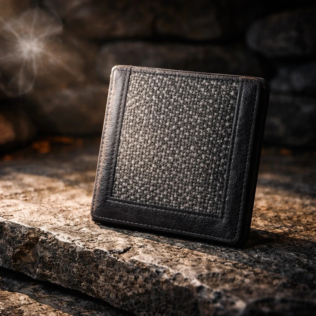 Portefeuille homme noir - bi-matière effet tressé n44 – pas de marque 3