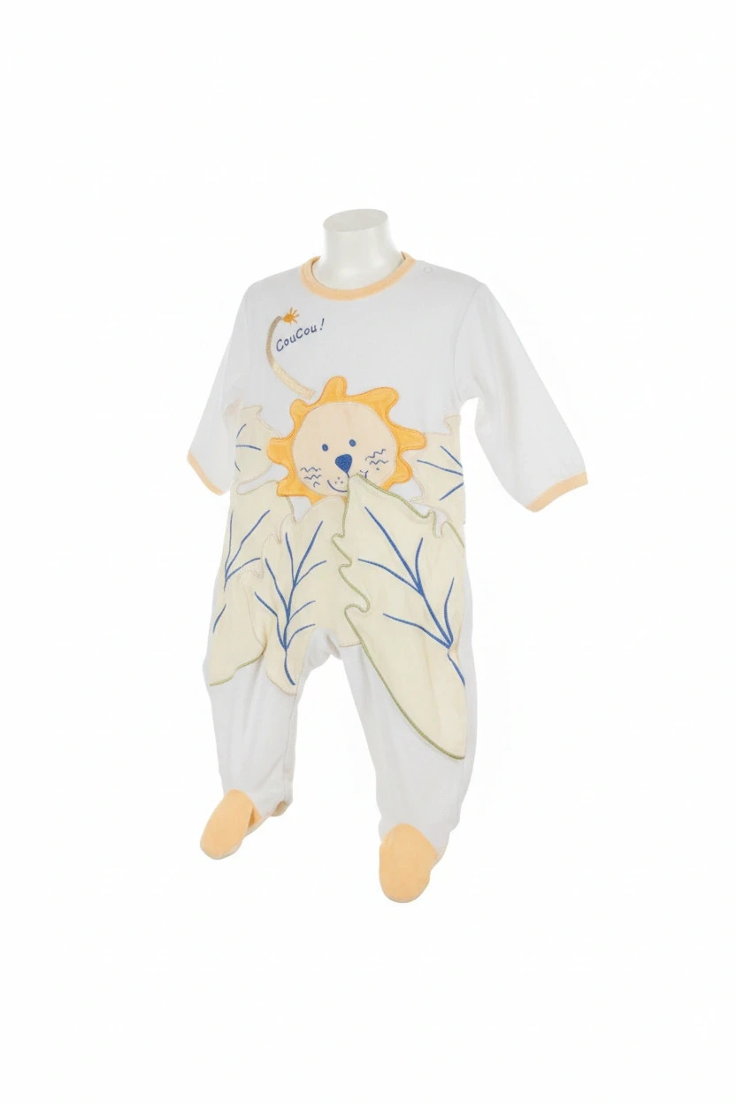 Pyjama une-pièce en velours pour bébé n37 – doudoussimo – taille 9-12 mois / 74 cm 3