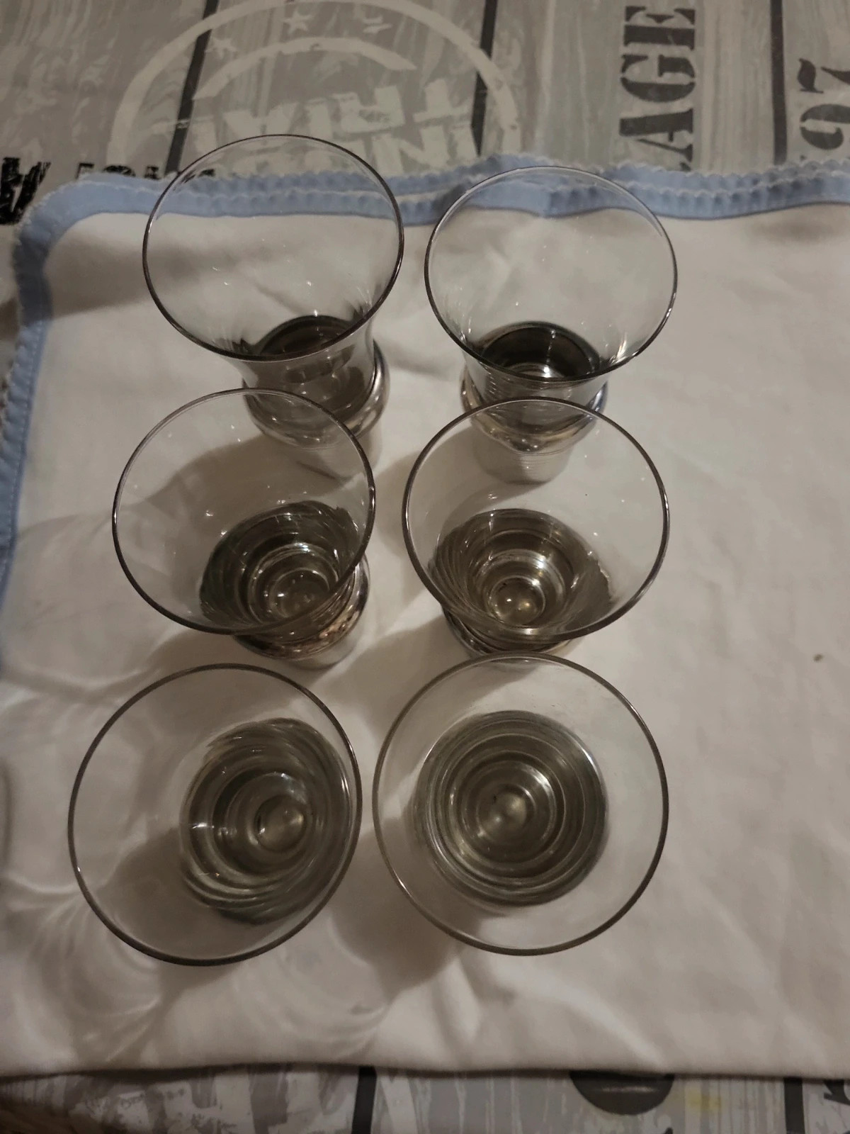 Lot de 6 verres fumés vintage n56 – Idar Oberstein
