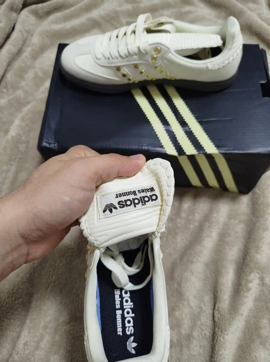 Adidas Gazelle cream gold studs sneakers 3