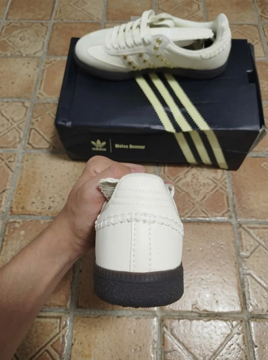 Adidas Gazelle cream gold studs sneakers 9