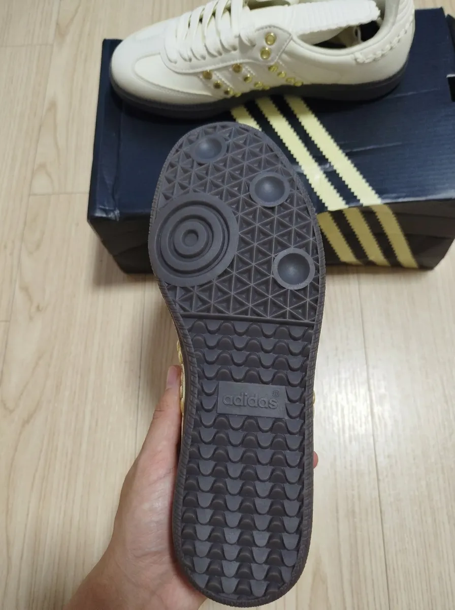 Adidas Gazelle cream gold studs sneakers 5