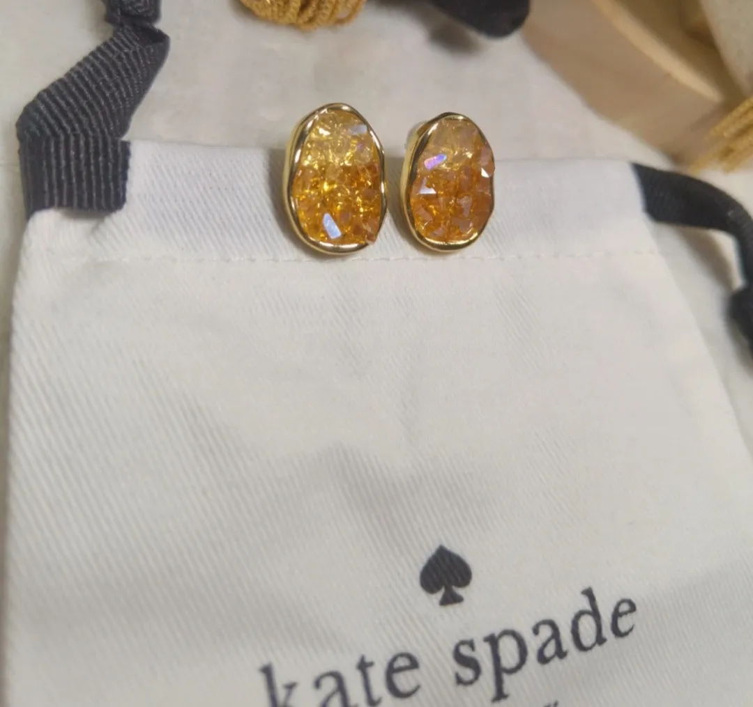 Kate Spade boucles d'oreilles dorées ambre