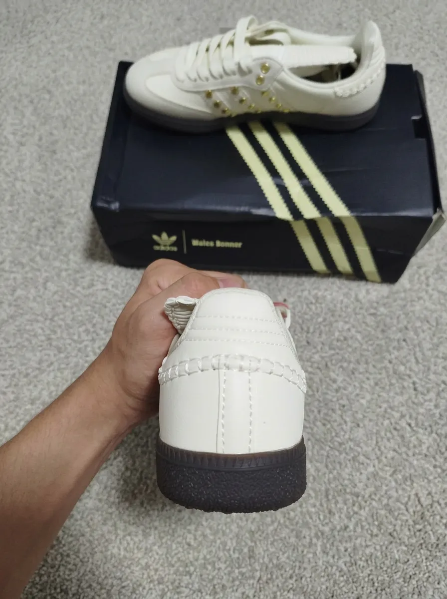 Adidas Gazelle cream gold studs sneakers 4