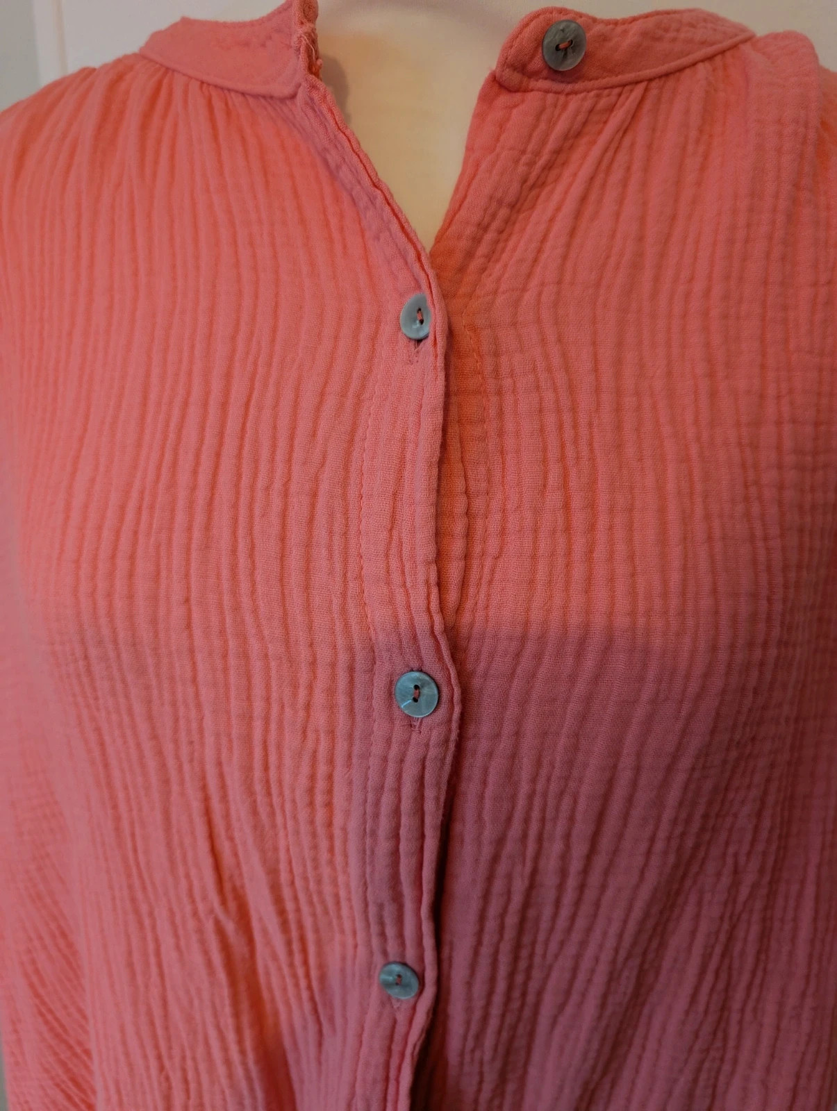 Cardigan /. Blouse en gaz de coton / couleur corail Italie – New Collection – taille Taille unique 4
