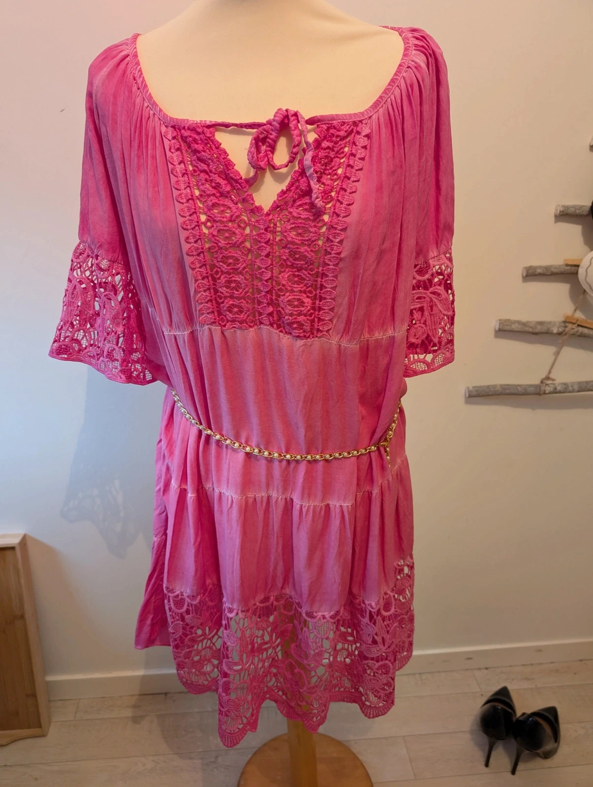 Robe tunique rose / été ) TU max 42 / neuve – M-Made in Italy – taille Taille unique 4