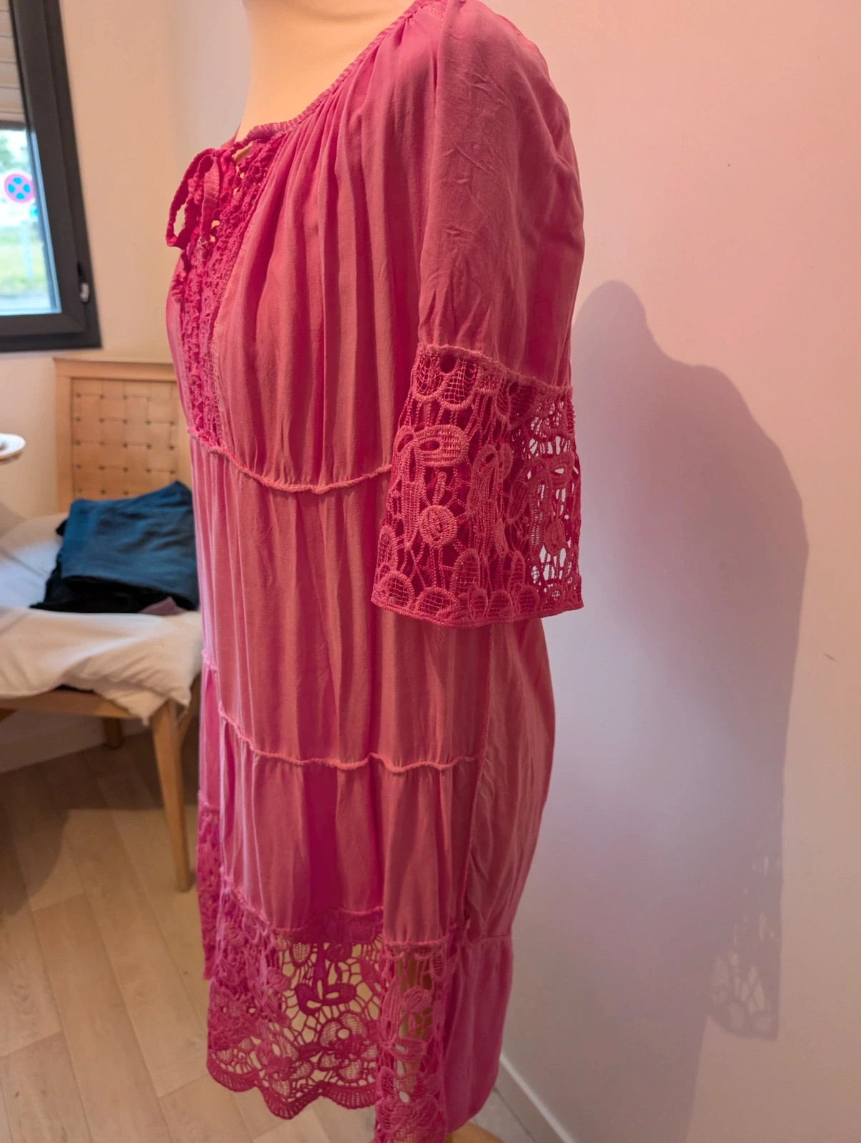 Robe tunique rose / été ) TU max 42 / neuve – M-Made in Italy – taille Taille unique 5