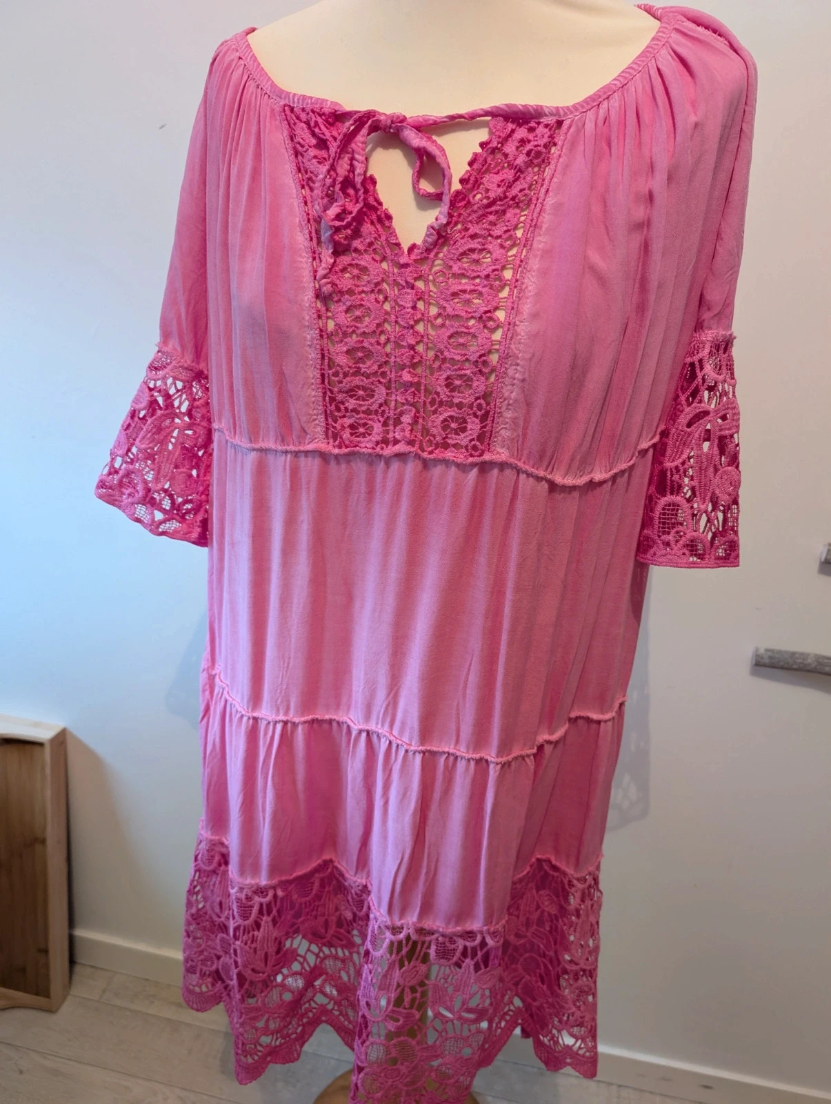 Robe tunique rose / été ) TU max 42 / neuve – M-Made in Italy – taille Taille unique 3