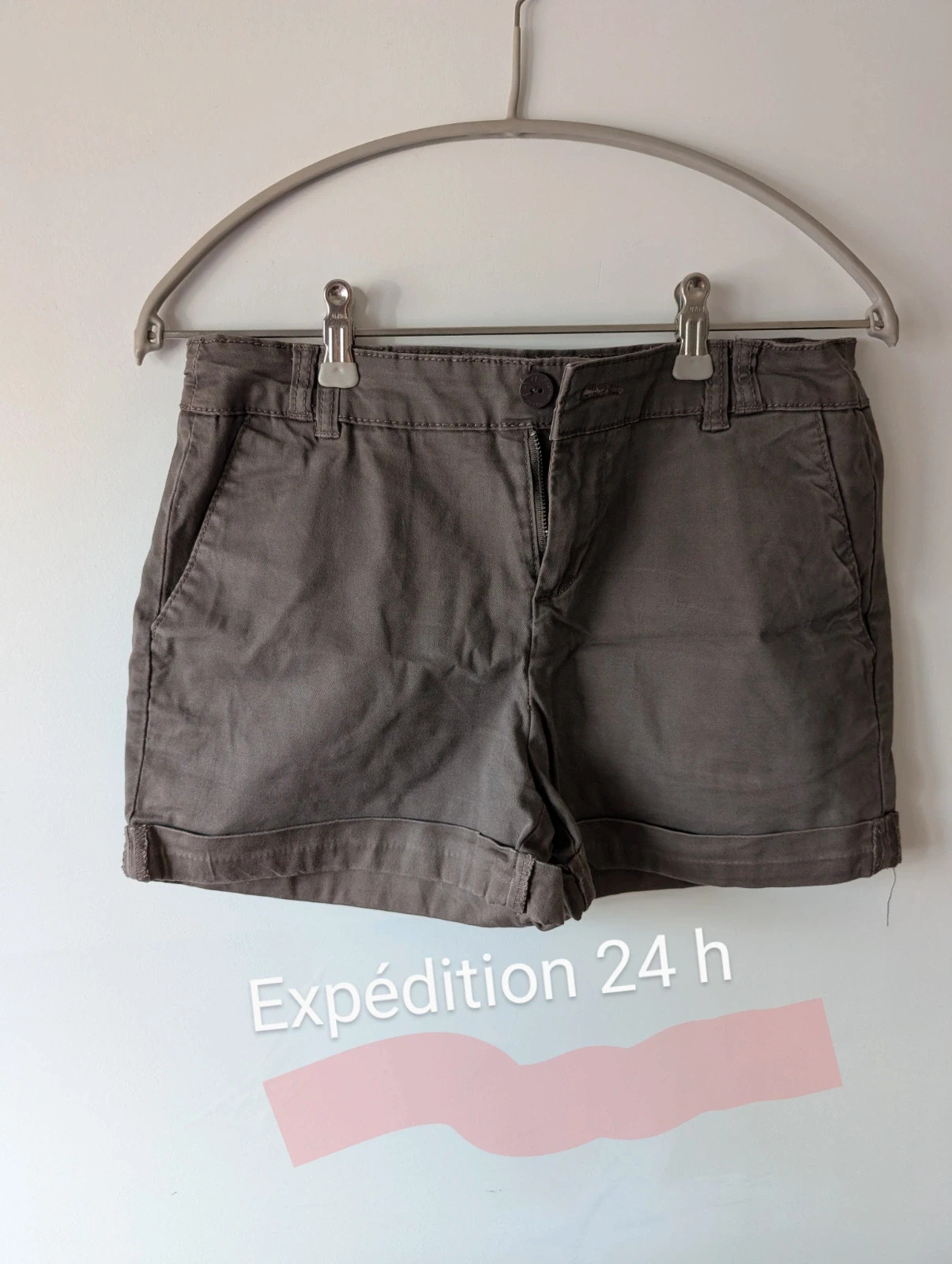 Short court marron / kaki Taille 36 Cache cache