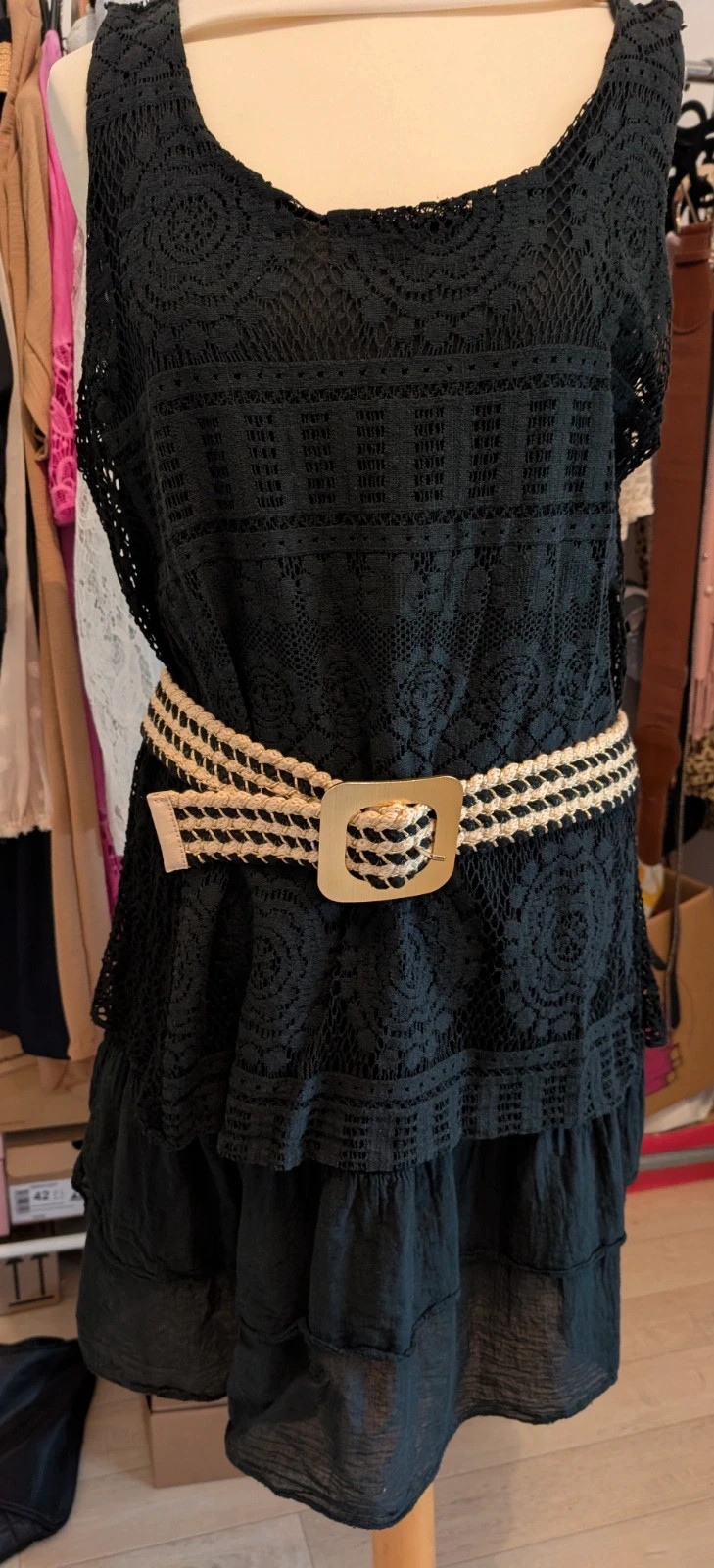 Robe noire été Taille Unique