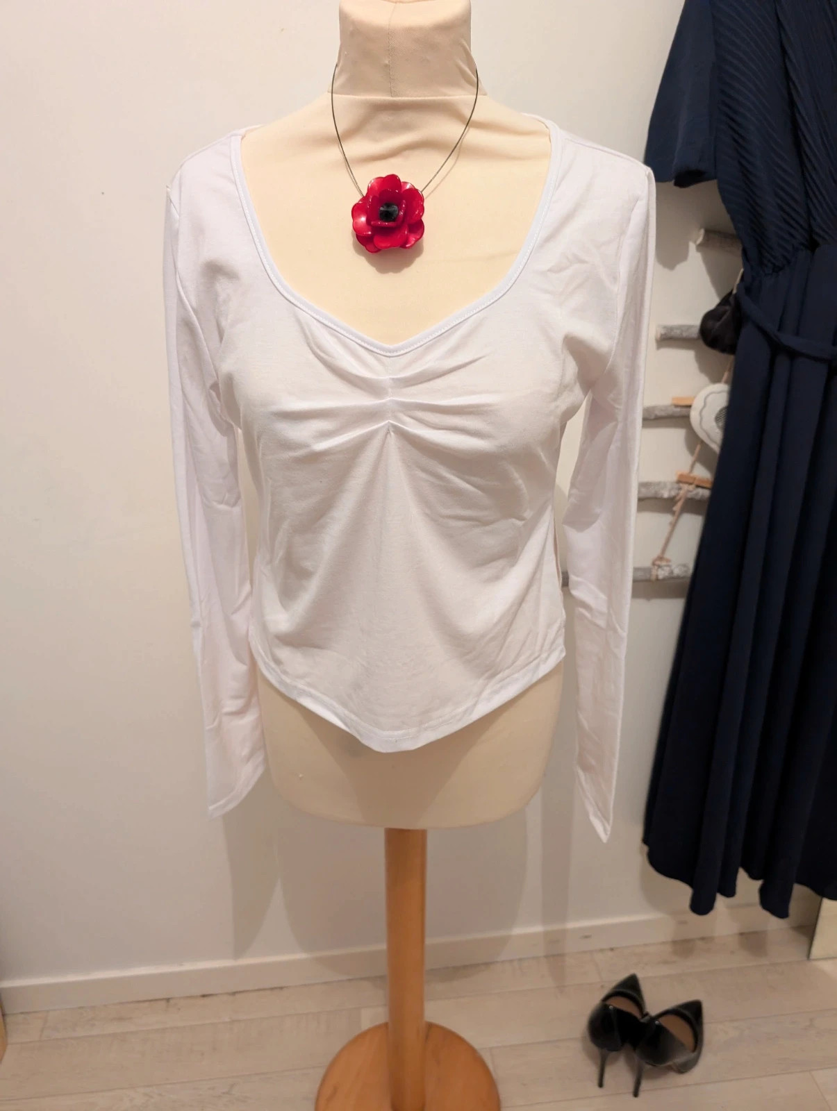 Haut blanc manches longues neuf taille XL