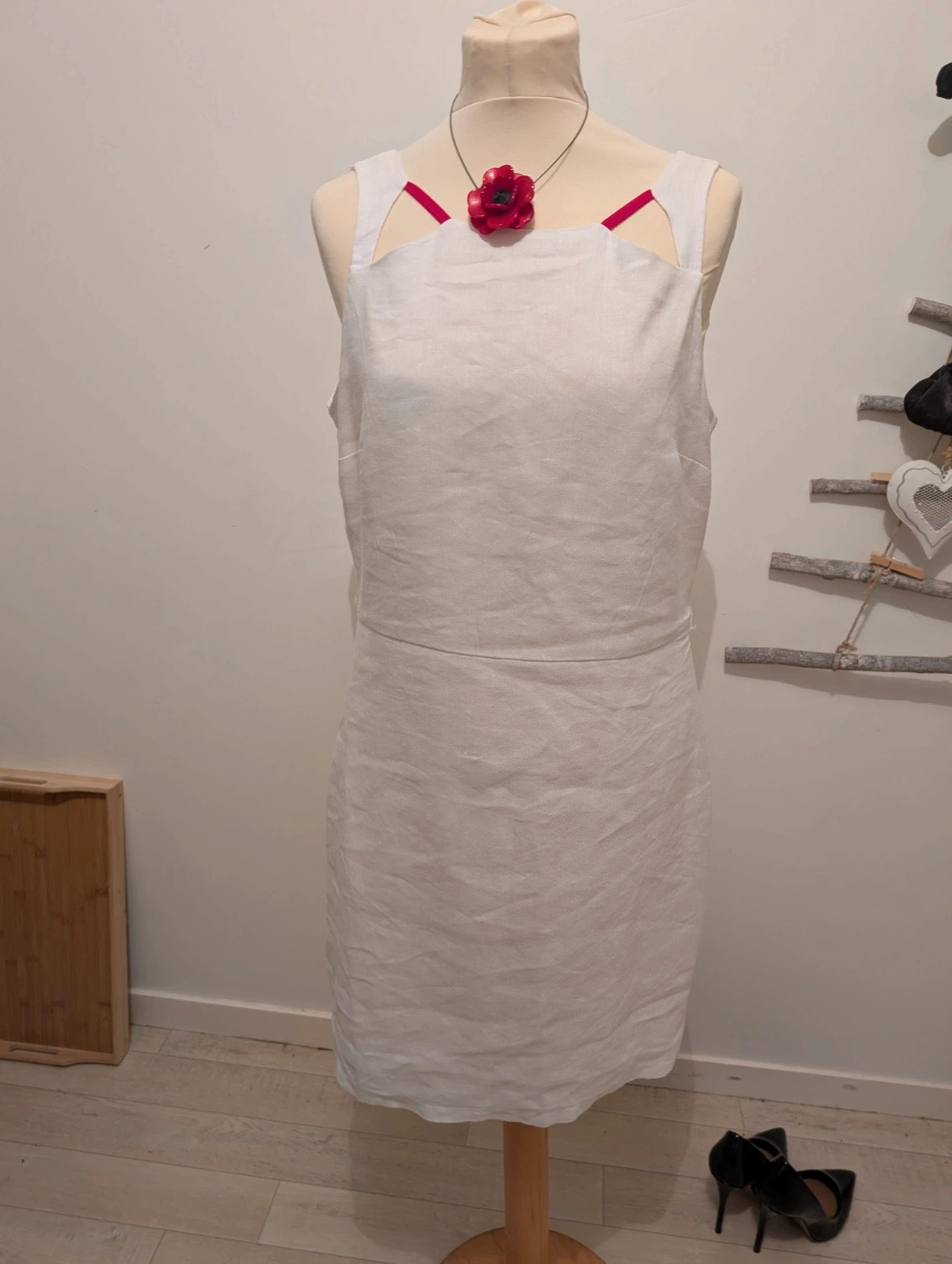 Robe en lin mi-longue blanche marque Nina Kalio taille 42