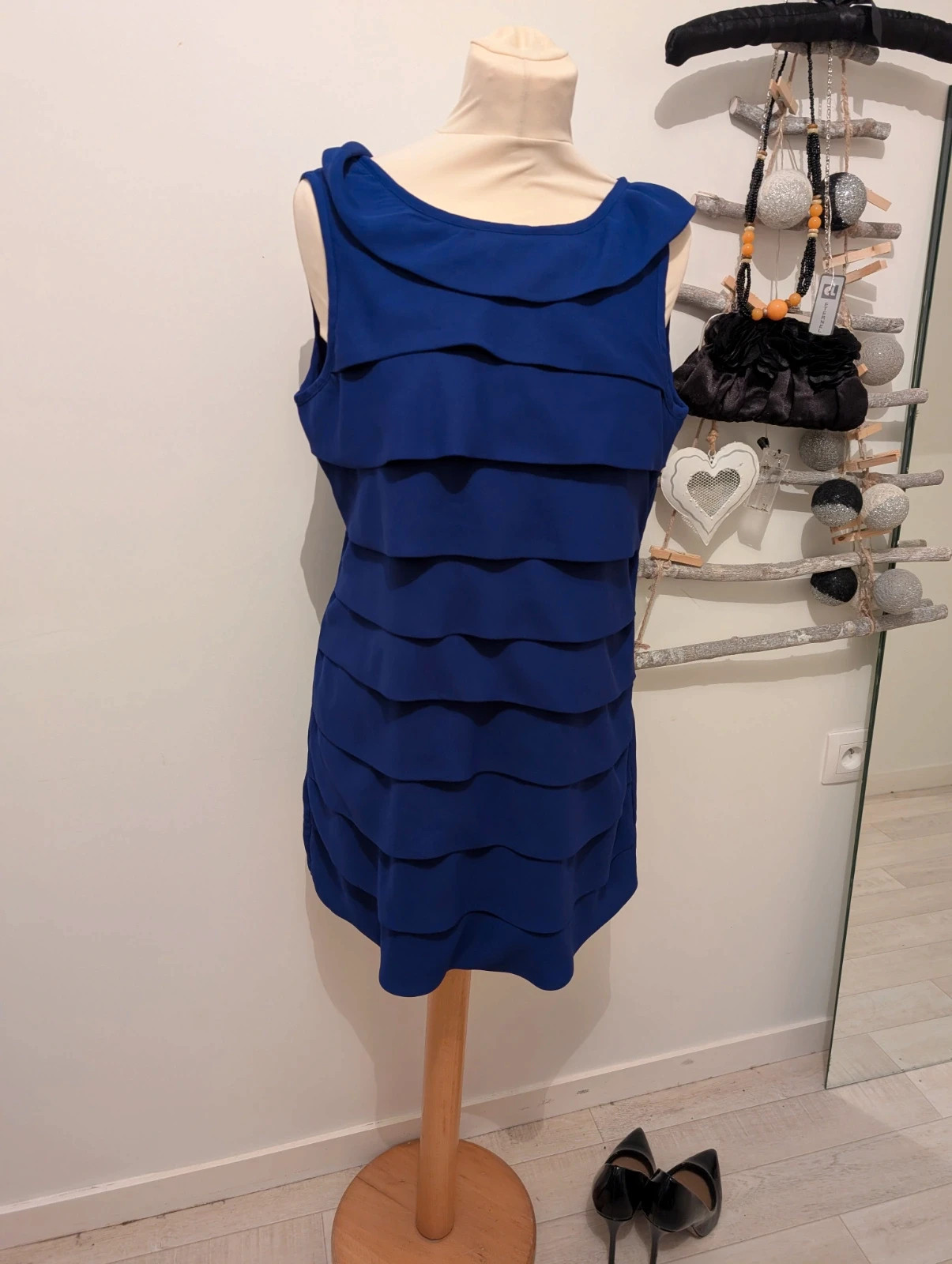 Petite robe bleue courte été taille M