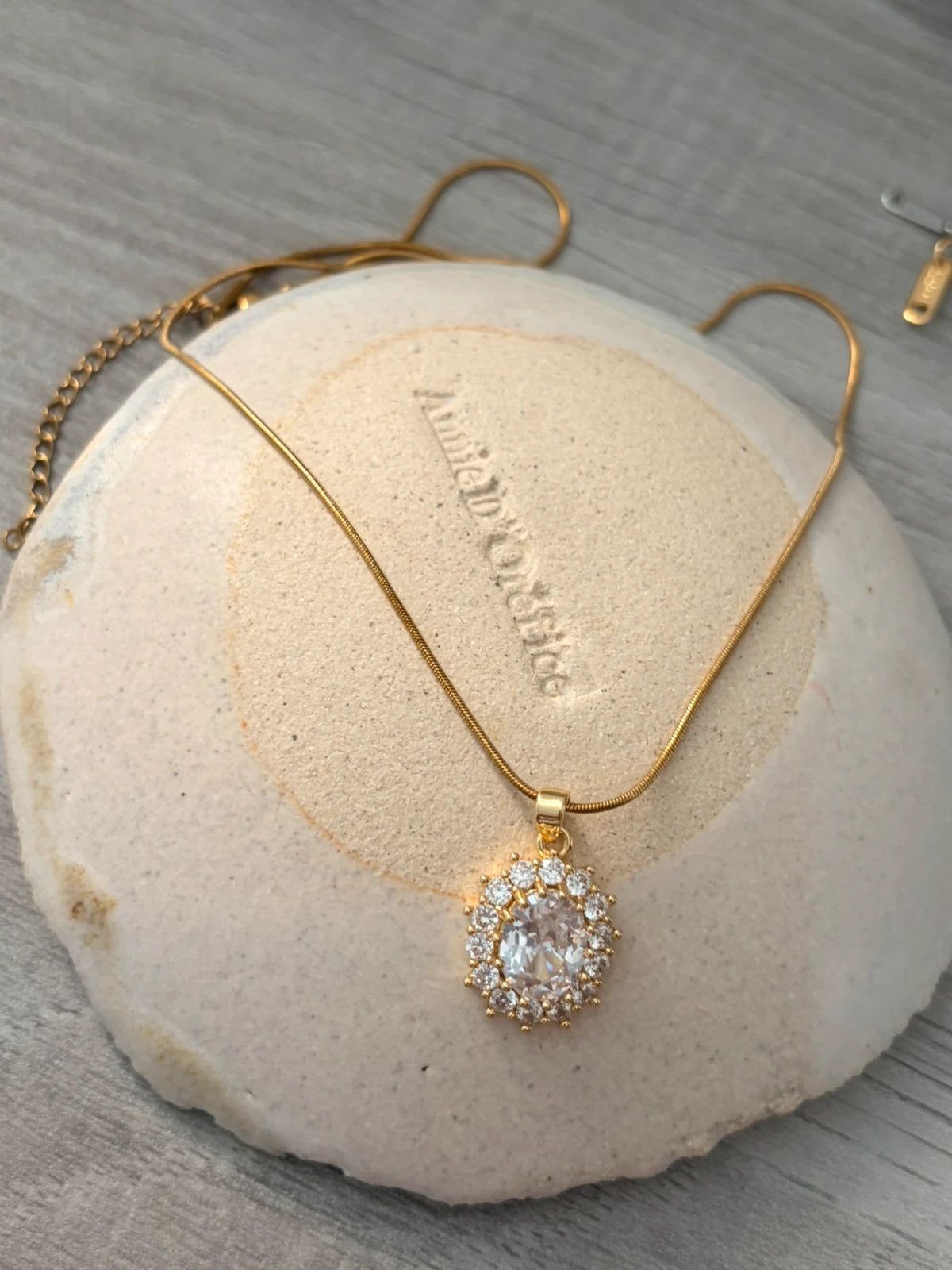 Collier marquise doré en acier inoxydable 304 2
