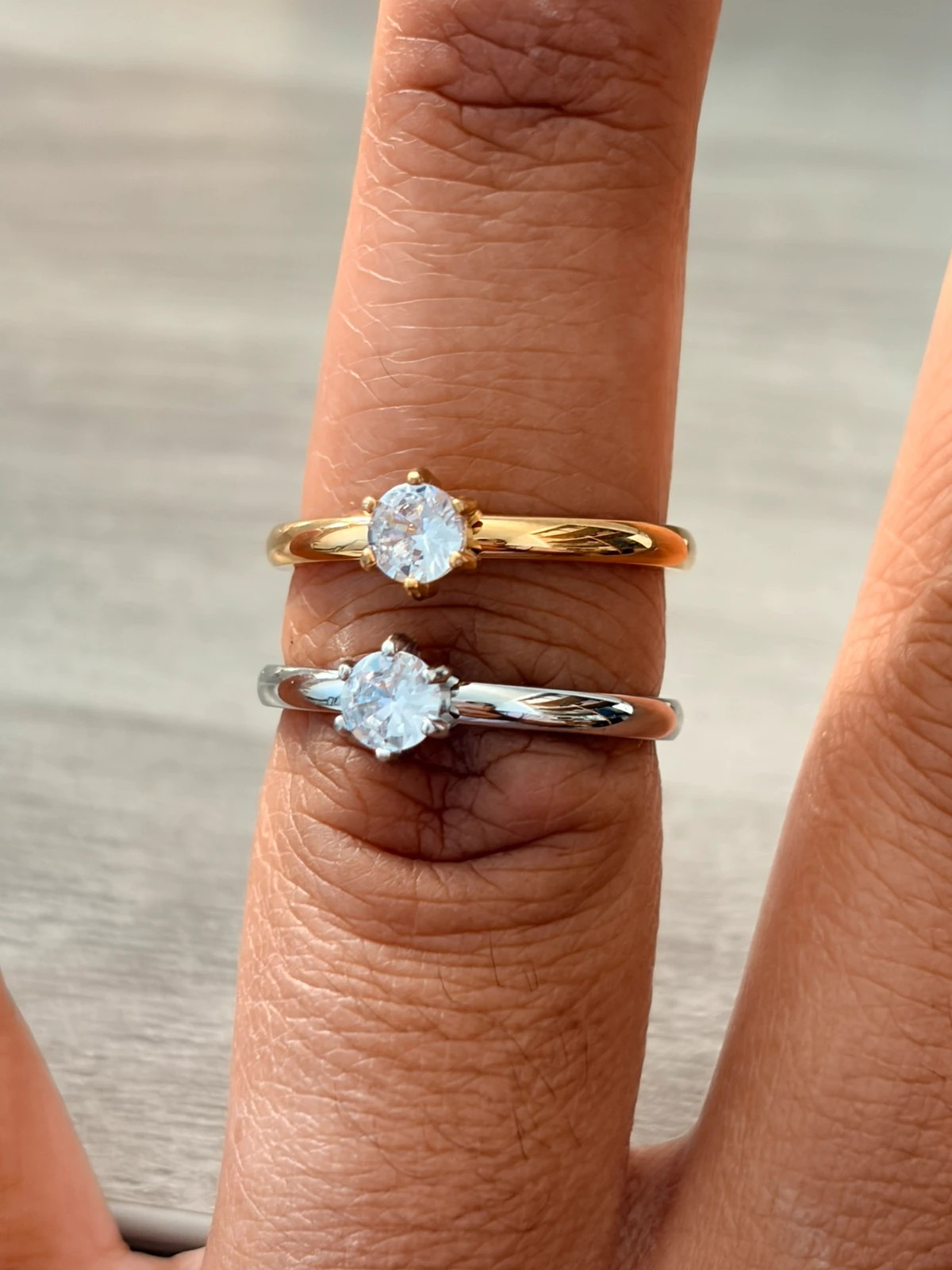 Bague solitaire T54 ou 52- acier inoxydable 304 – Autre – taille 54 3