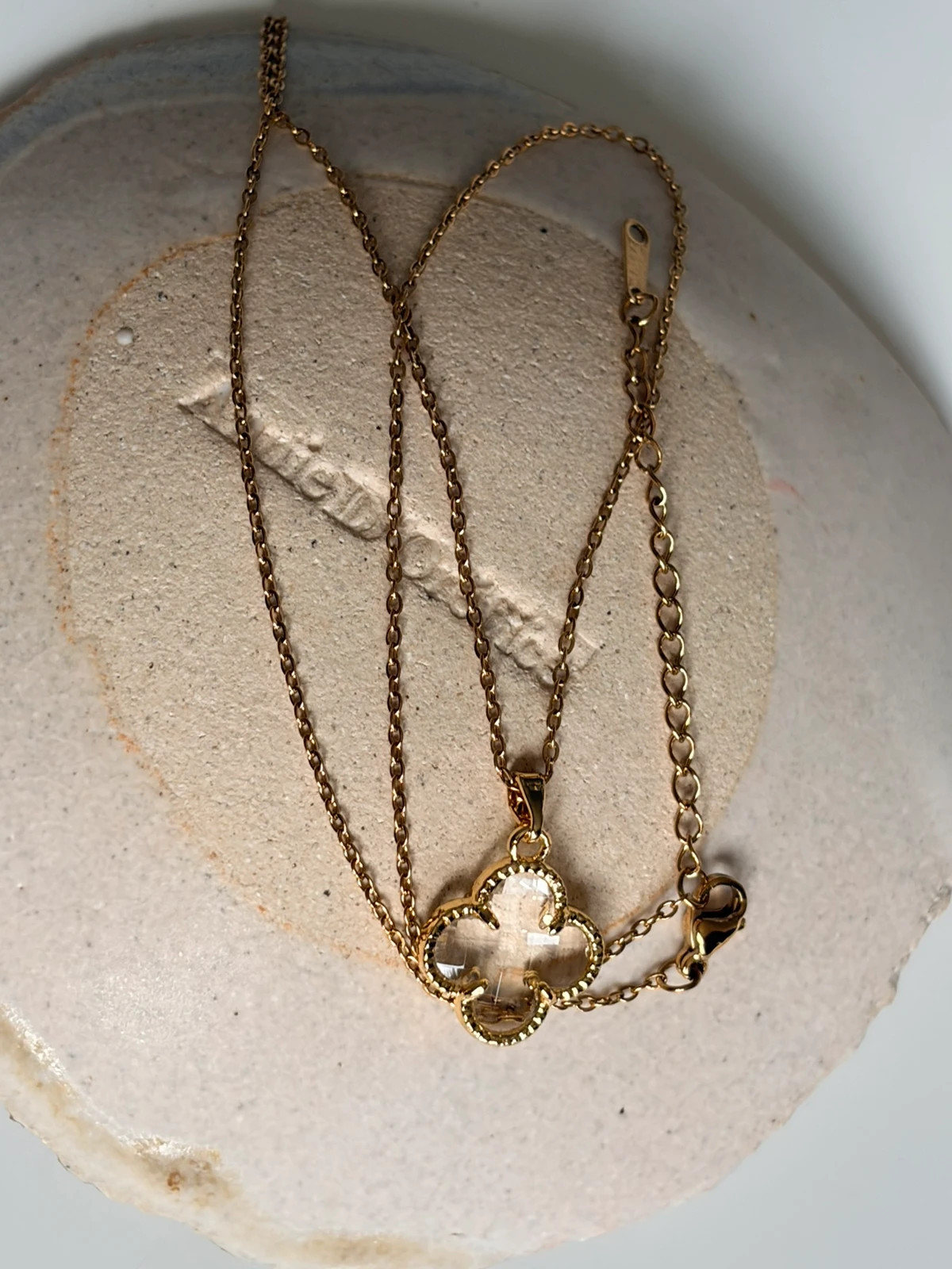 Collier trèfle transparent - acier inoxydable 304 – Autre 3