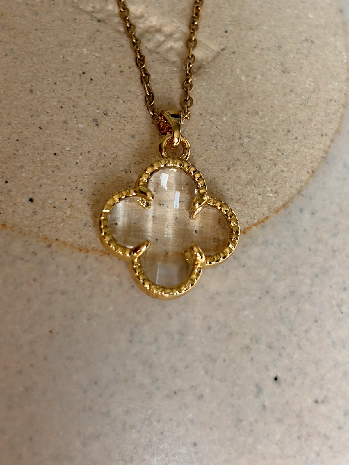 Collier trèfle transparent - acier inoxydable 304 – Autre 2