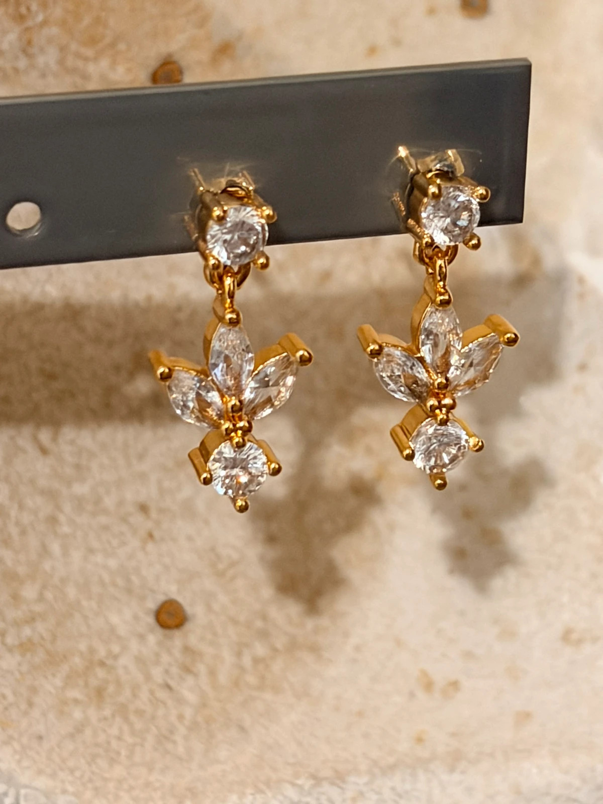 Boucles d’oreilles pendantes fleur - Acier inoxydable 304 – Autre 2