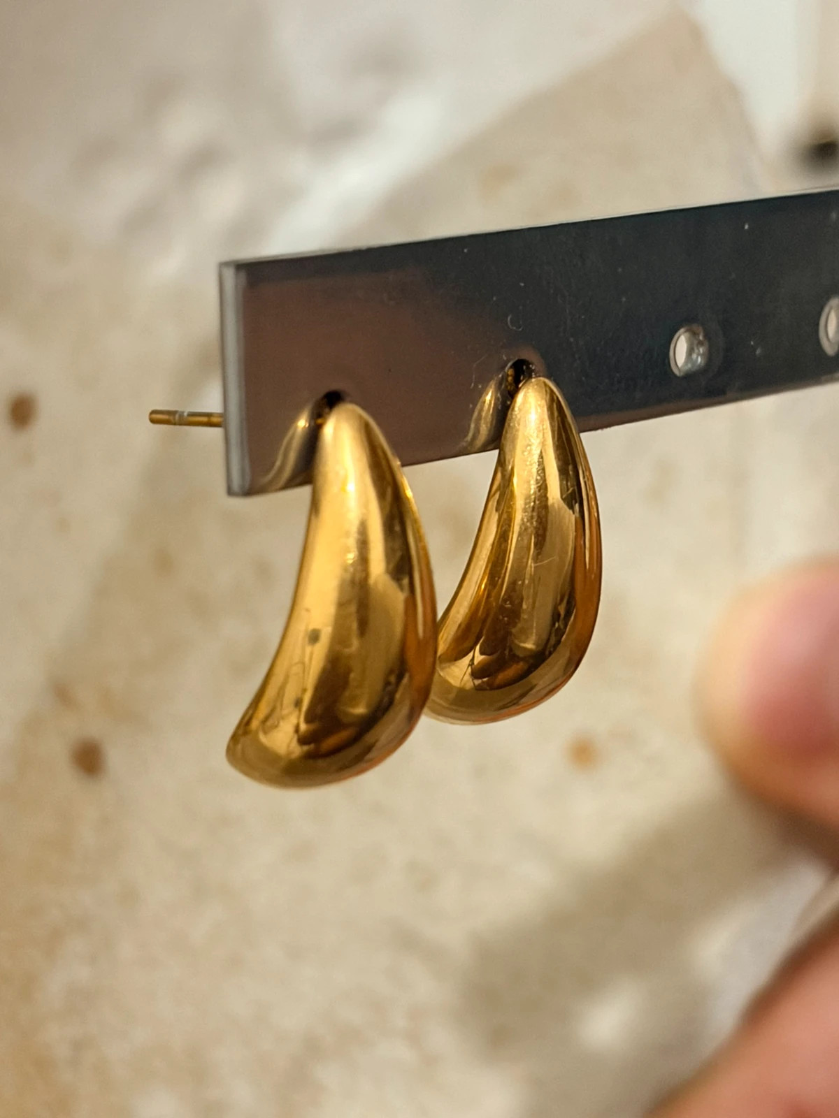 Boucles d’oreilles dorées goutte - Acier inoxydable 304 – Autre