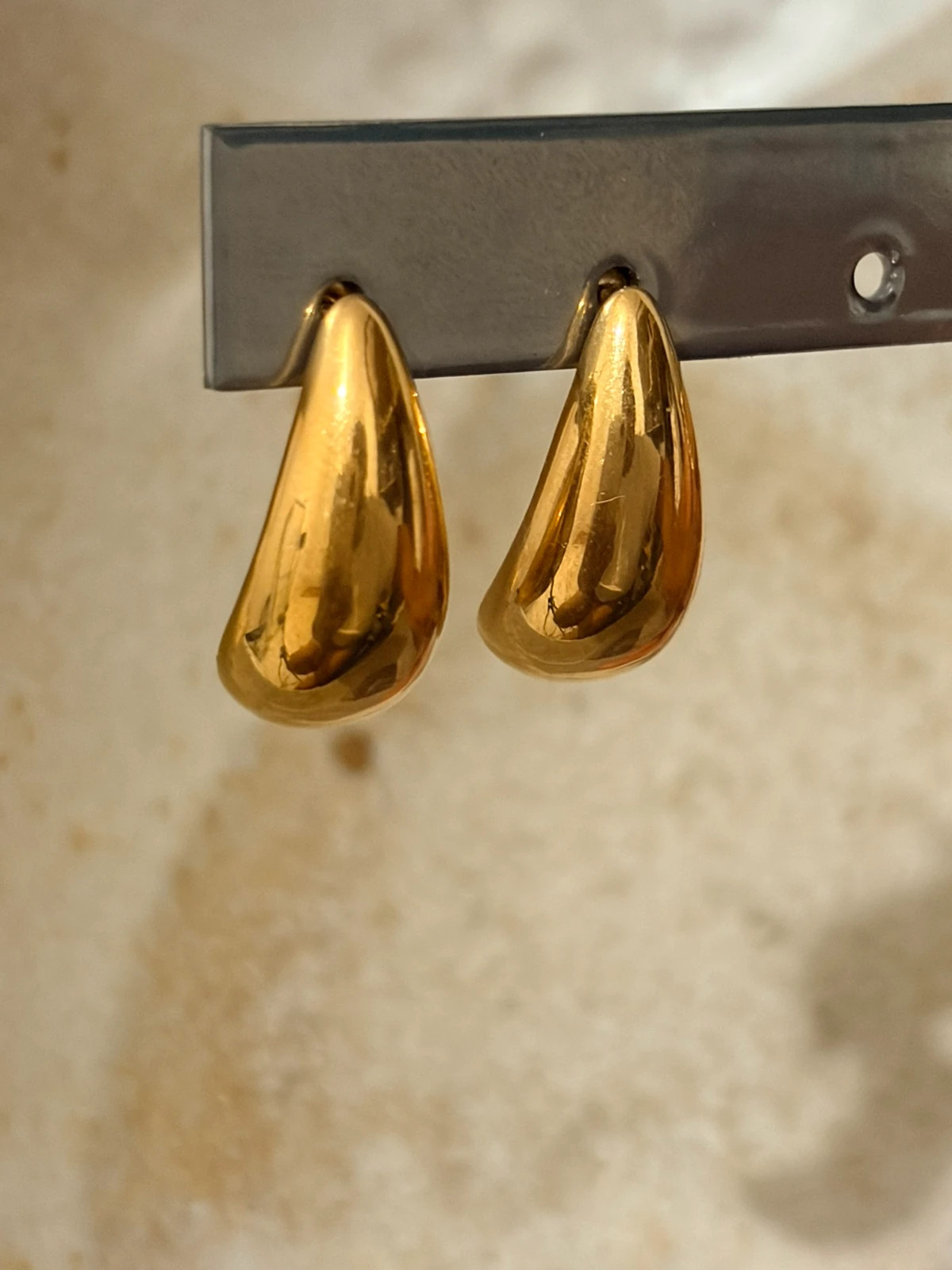 Boucles d’oreilles dorées goutte - Acier inoxydable 304 – Autre 2