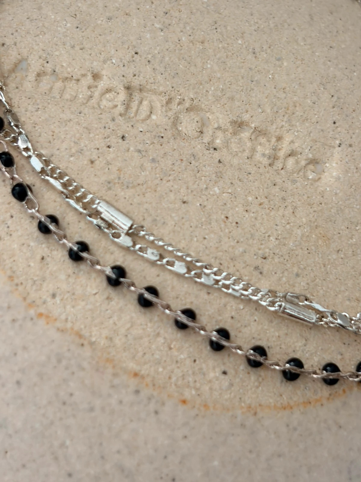 Bracelet perles noires doublé - Fantaisie – Autre – taille Taille unique 3