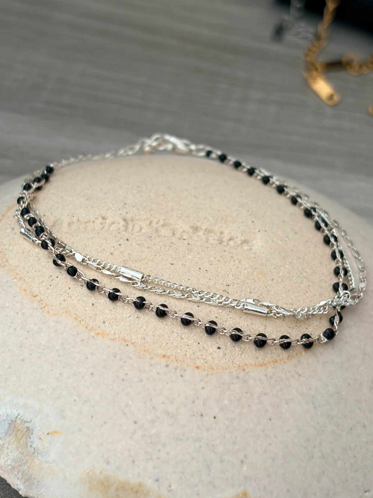 Bracelet perles noires doublé - Fantaisie – Autre – taille Taille unique 2