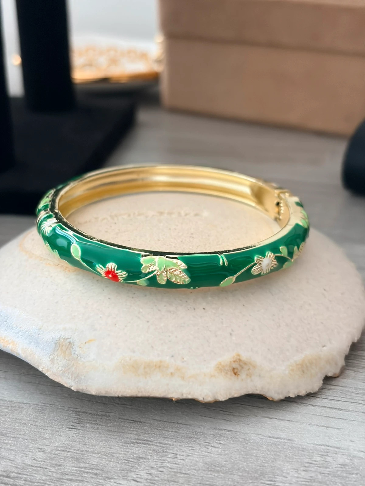 Jonc thaïlandais - Effet laqué - Vert Sapin – Autre – taille Taille unique