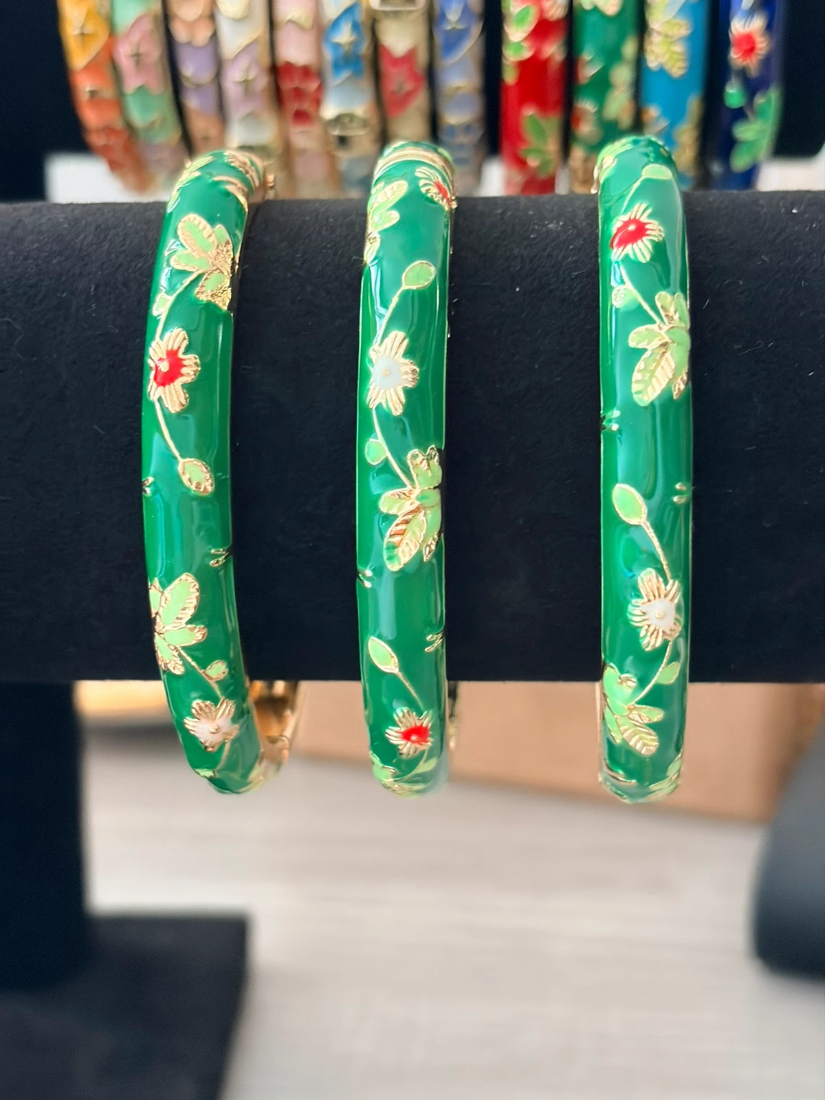 Jonc thaïlandais - Effet laqué - Vert Sapin – Autre – taille Taille unique 3