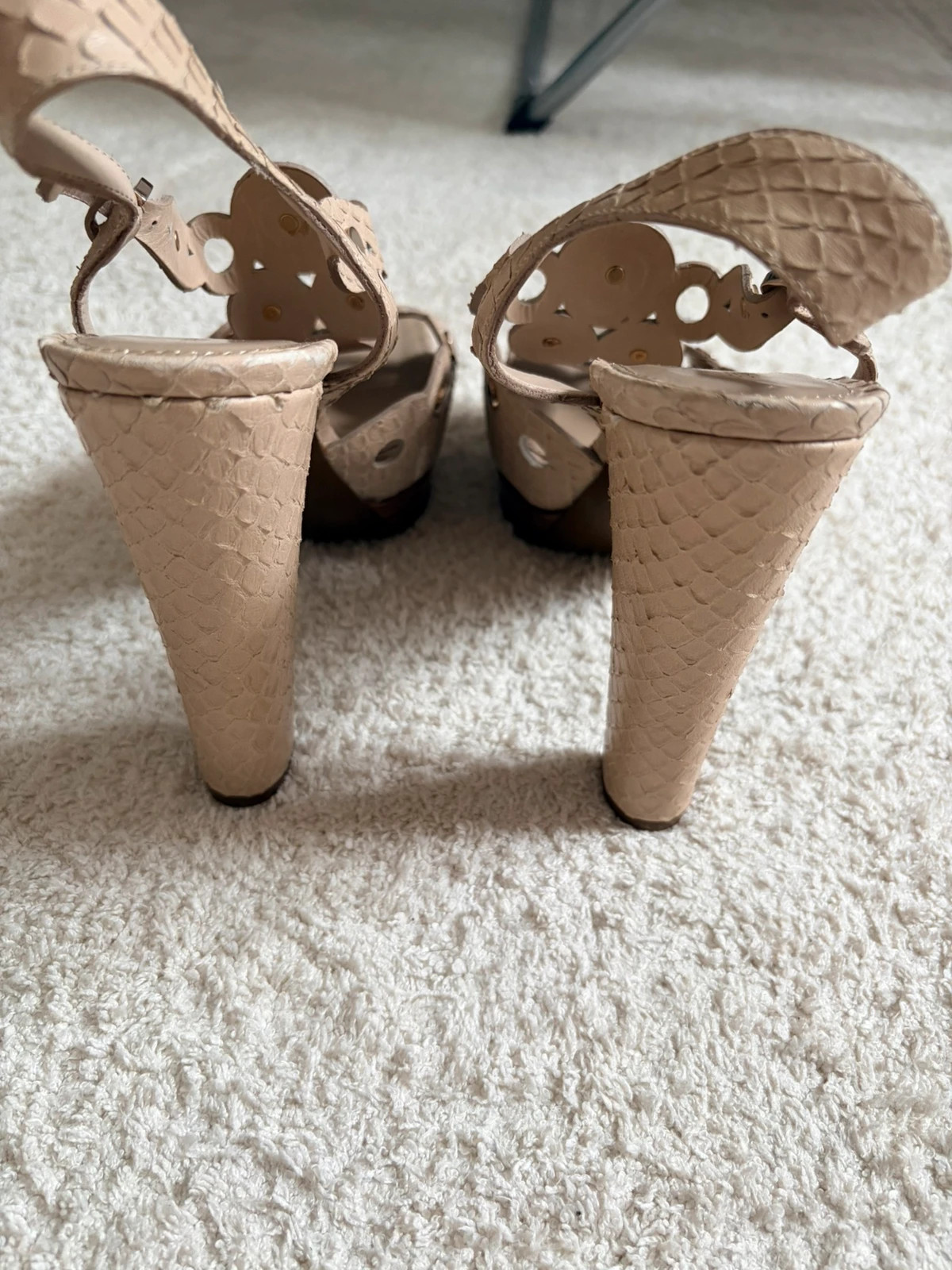 Sandales / talons beiges – effet tressé – Sergio Rossi T 40 – Sergio Rossi – taille 40 4