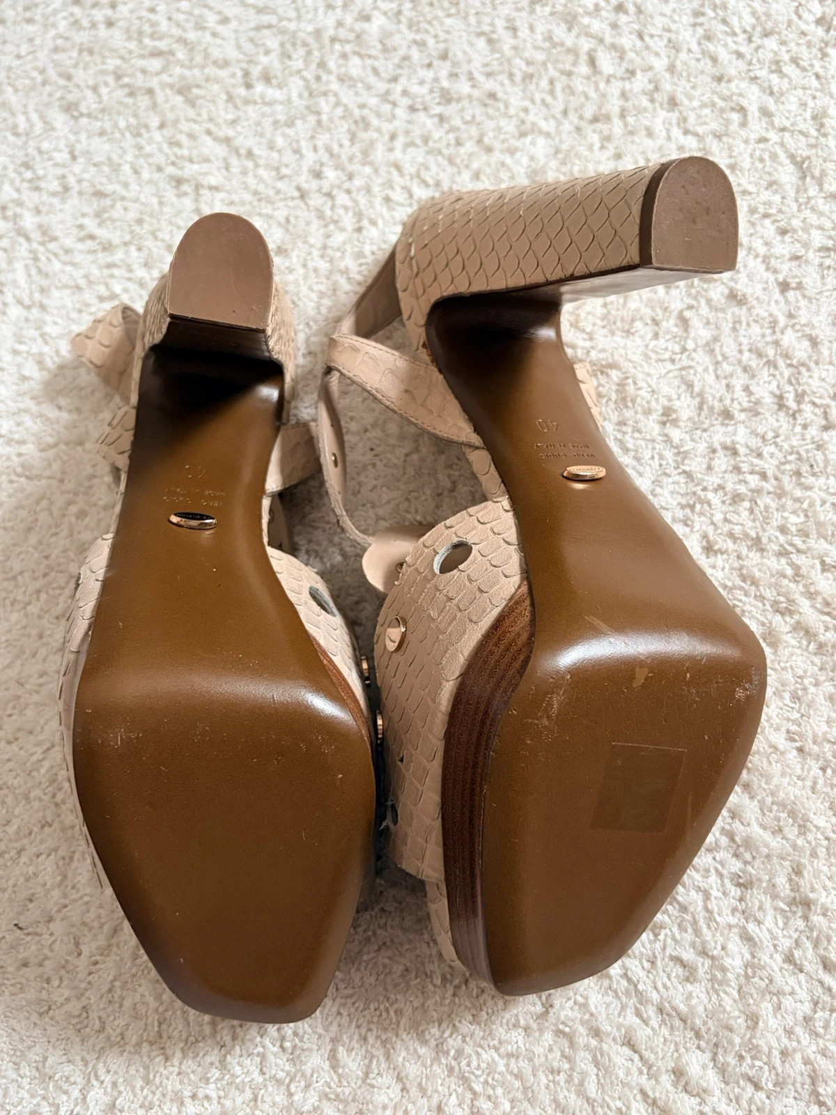 Sandales / talons beiges – effet tressé – Sergio Rossi T 40 – Sergio Rossi – taille 40 3