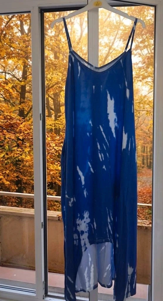 Vestido largo estampado de tirantes corto adelante - Talla L – taille L / 40 / 12