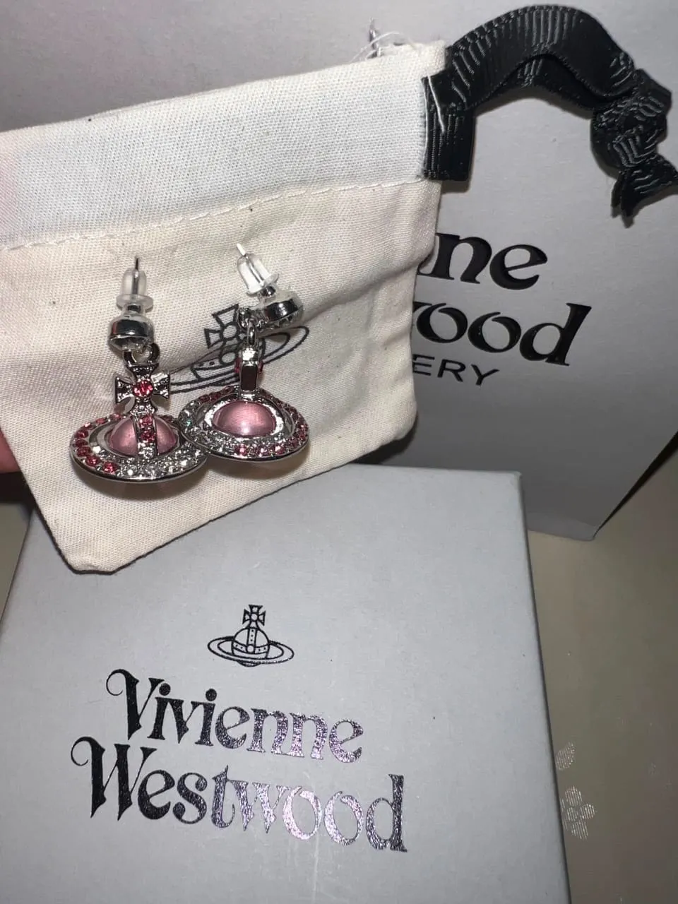 Vivienne Westwood Pink Orb Earrings