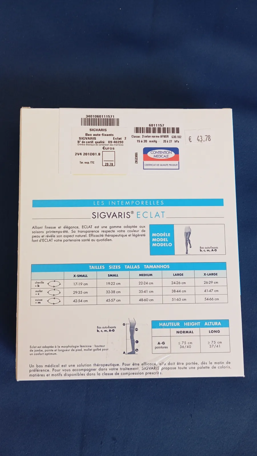 Bas Auto fixants F – Sigvaris – taille M 2