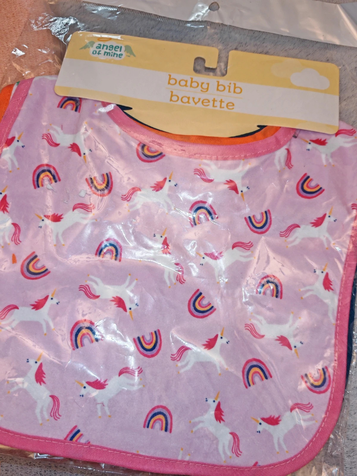 Lot cape de bain 100 % coton + 3 bavoirs licorne – Neuf 2