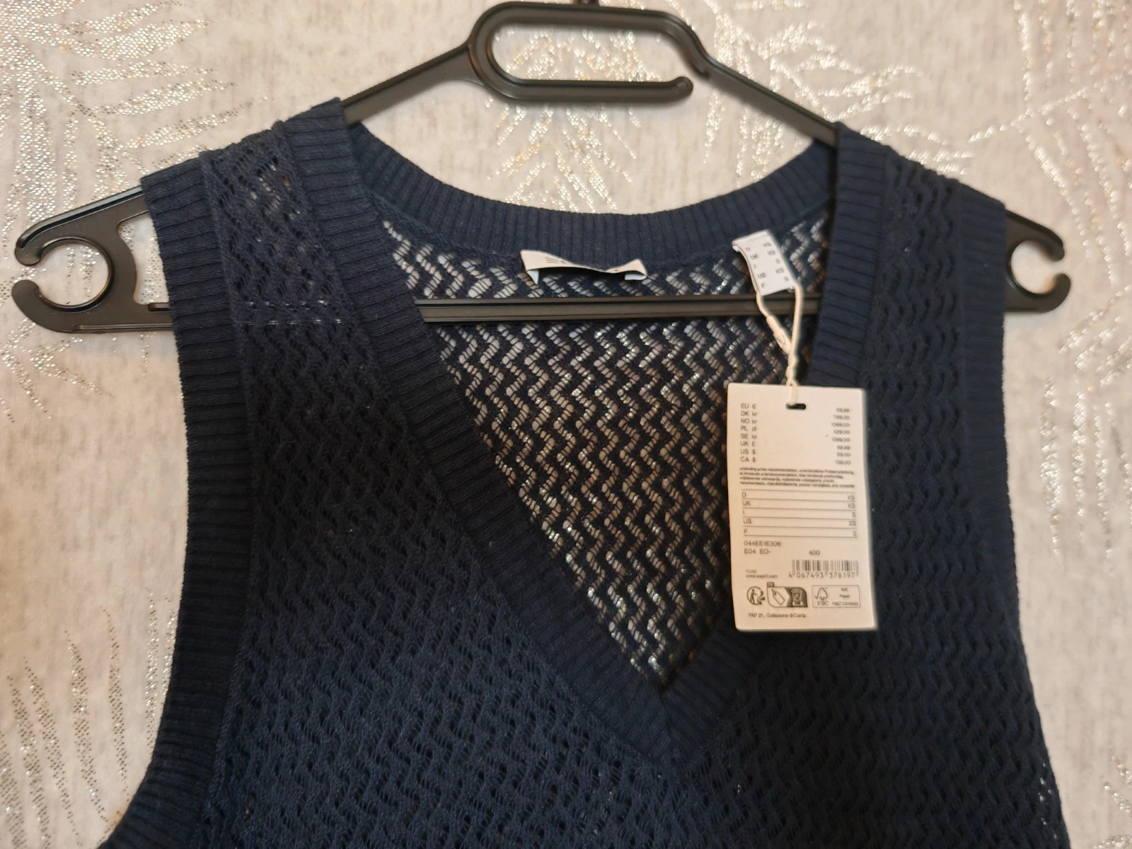 Robe longue maille ajourée Esprit bleu marine – Neuve avec étiquette – Taille S – Esprit – taille S / 36 / 8 2