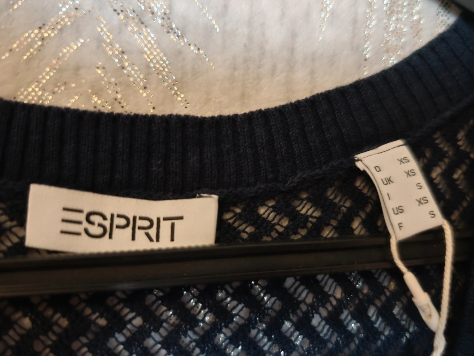Robe longue maille ajourée Esprit bleu marine – Neuve avec étiquette – Taille S – Esprit – taille S / 36 / 8 3