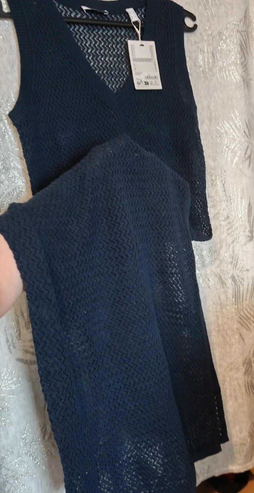 Robe longue maille ajourée Esprit bleu marine – Neuve avec étiquette – Taille S – Esprit – taille S / 36 / 8 4