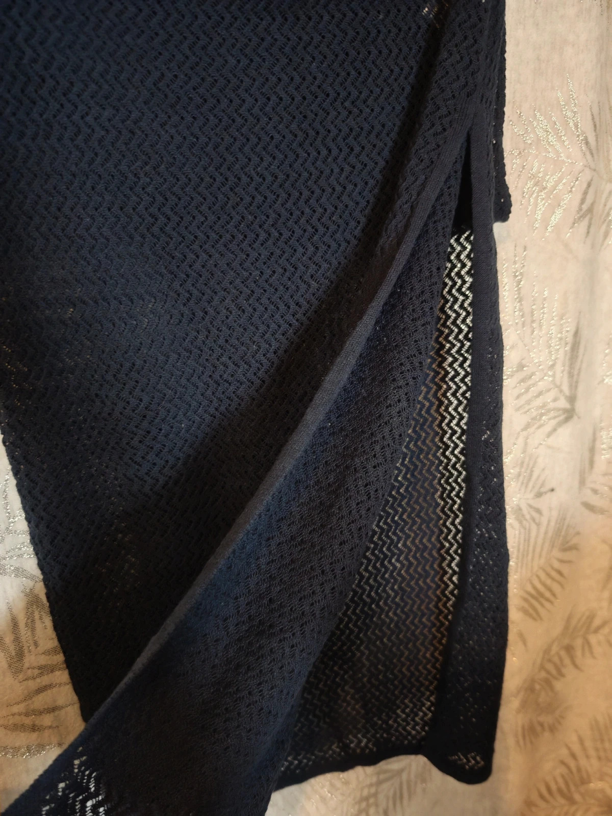 Robe longue maille ajourée Esprit bleu marine – Neuve avec étiquette – Taille S – Esprit – taille S / 36 / 8 5