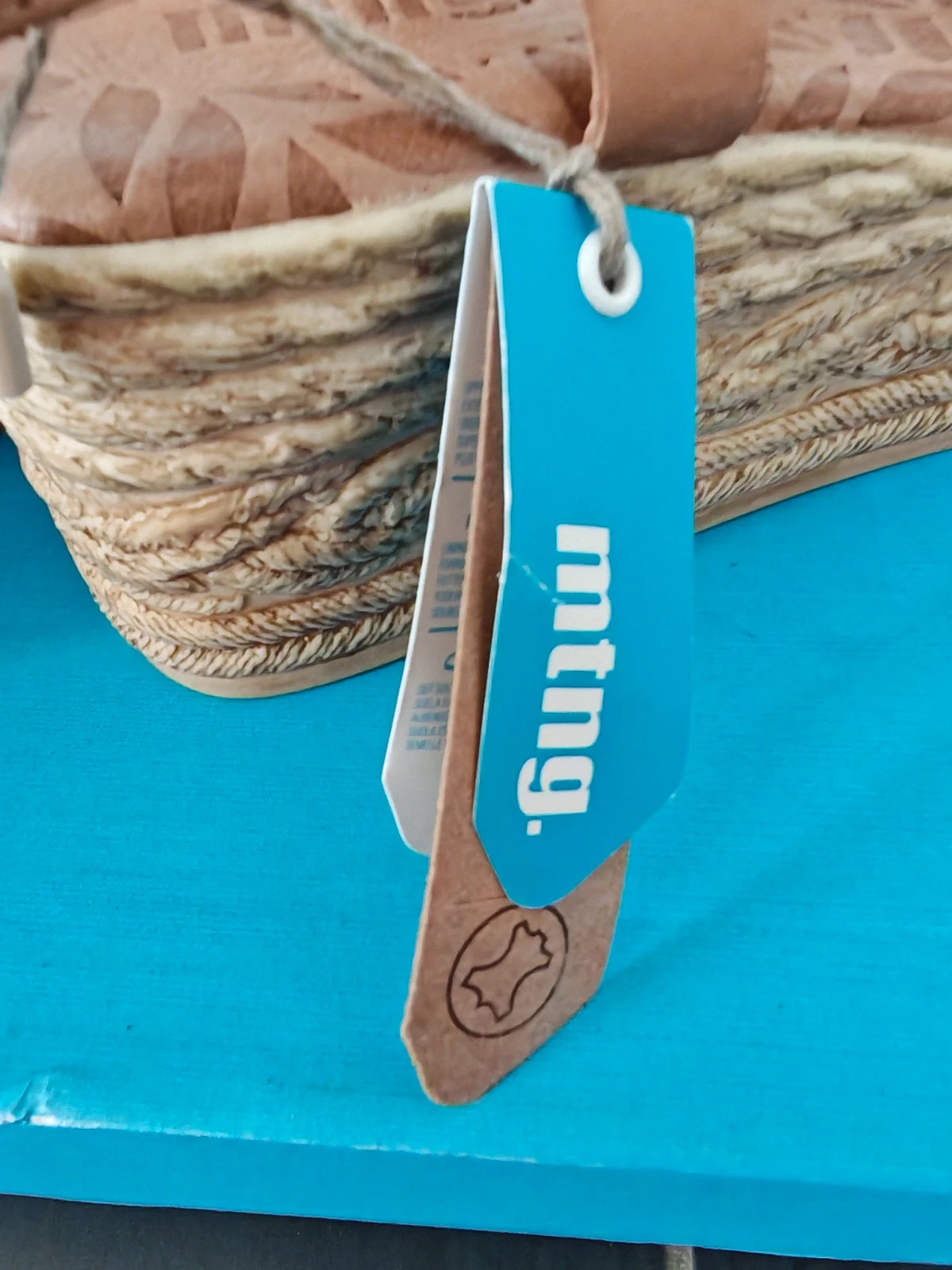 Sandales compensées MTNG Mustang cuir & macramé – Pointure 36 – Neuves avec étiquette – Mustang – taille 36 3