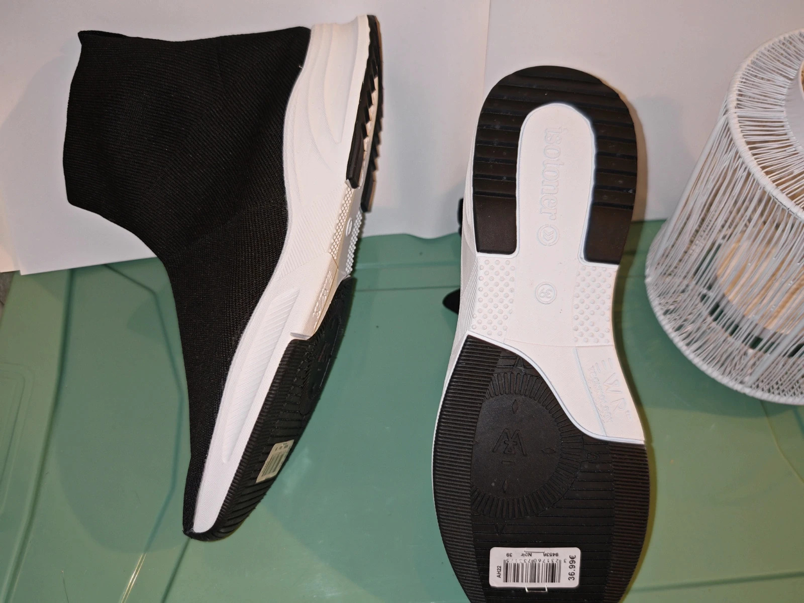 Baskets chaussettes Isotoner noires – Pointure 39 – Isotoner – taille EU 39 5
