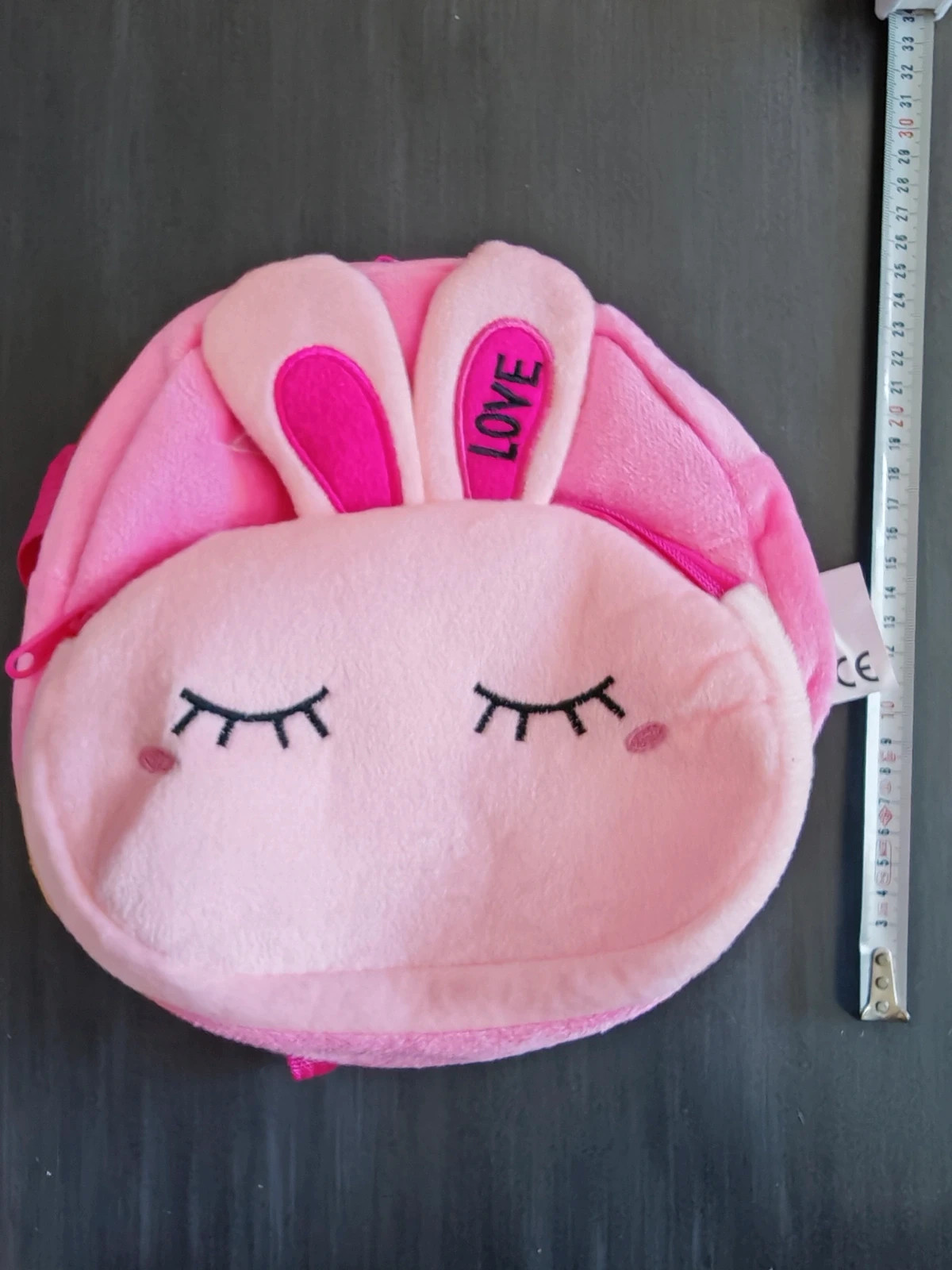 Petit sac à dos Lapin rose en peluche – Très mignon – Enfant – Love 2