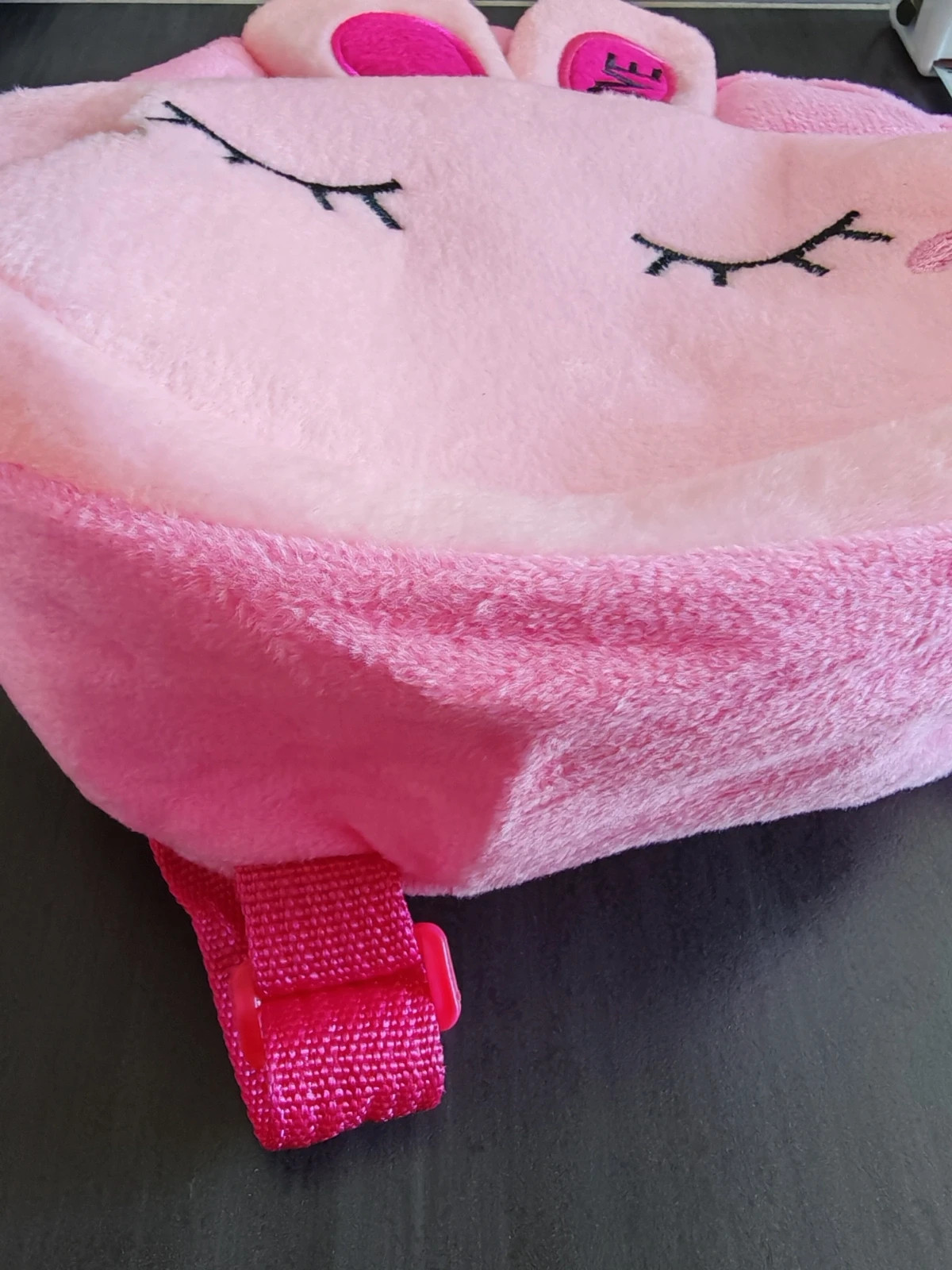 Petit sac à dos Lapin rose en peluche – Très mignon – Enfant – Love 3